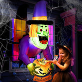 4.5FT Halloween Decorations Inflatables Witch Pumpkin, Outdoor Halloween Window Witch Decoration